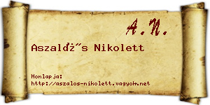 Aszalós Nikolett névjegykártya